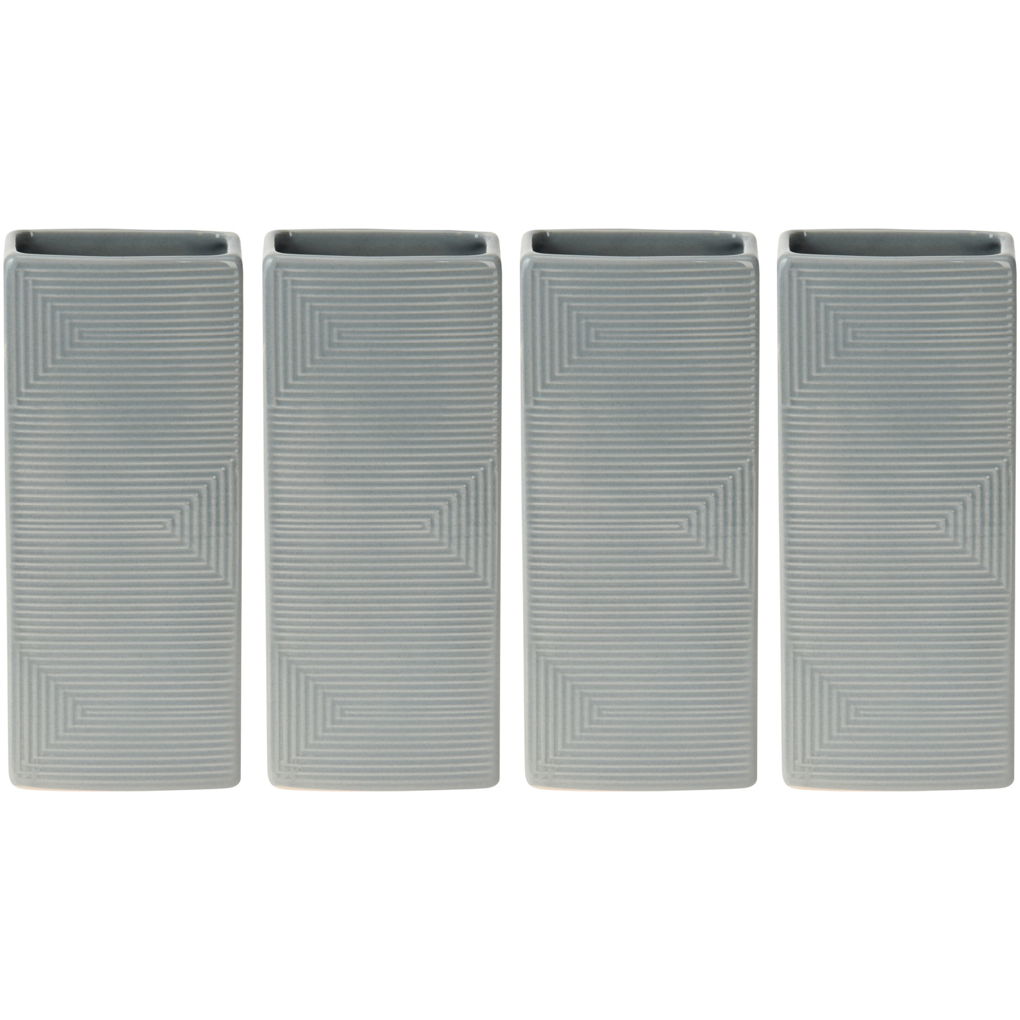 Waterverdamper radiator 4x grijs met relief kunststeen 18 cm luchtbevochtiger