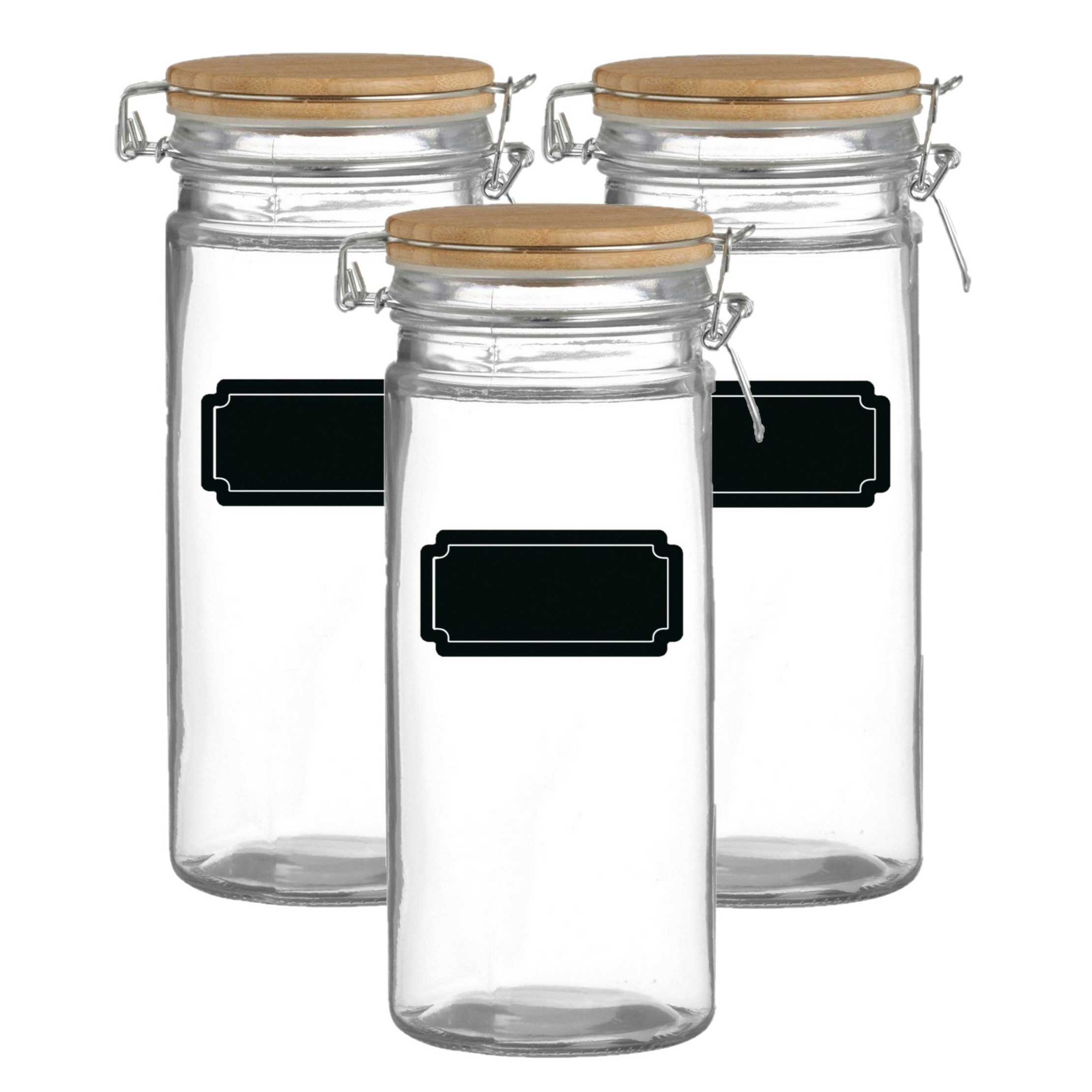 Weckpot-inmaakpot 6x 1.3L glas met beugelsluiting incl. etiketten