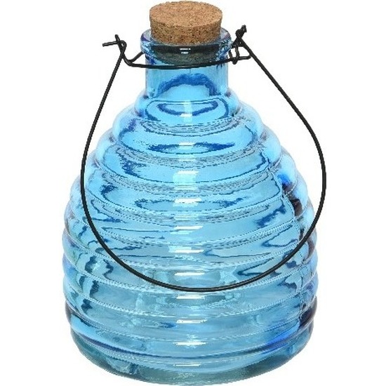Wespenvanger-wespenval blauw 17 cm van glas