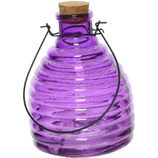 Wespenvanger-wespenval paars 17 cm van glas