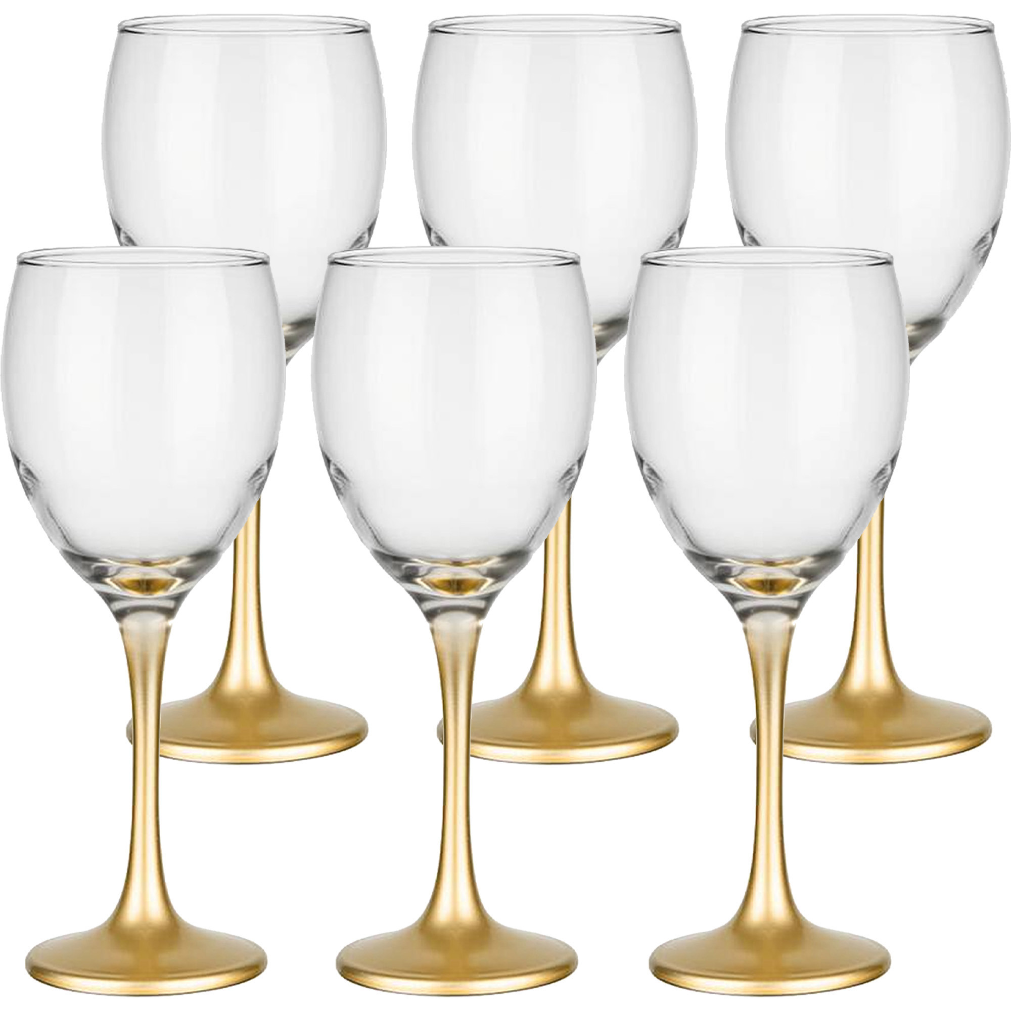 Wijnglazen 12x Gold collection 300 ml glas