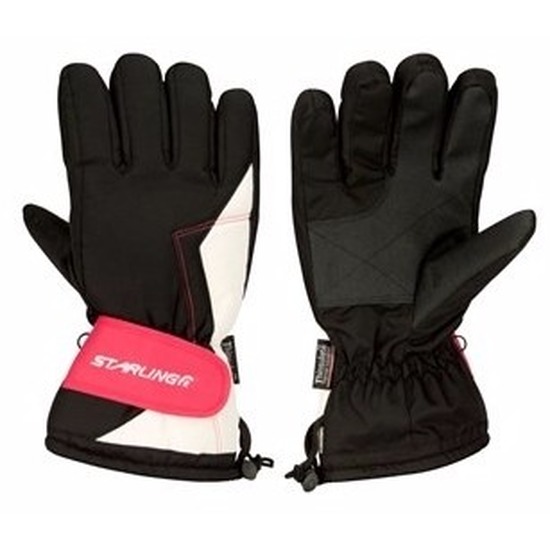 Winter handschoenen Starling zwart-roze voor dames