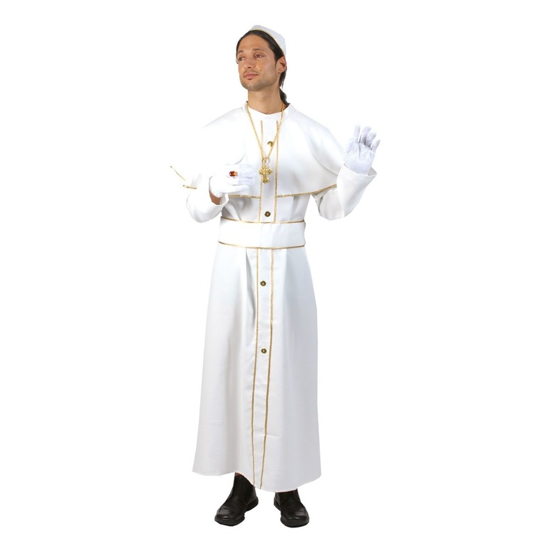 Wit Paus kostuum met solideo