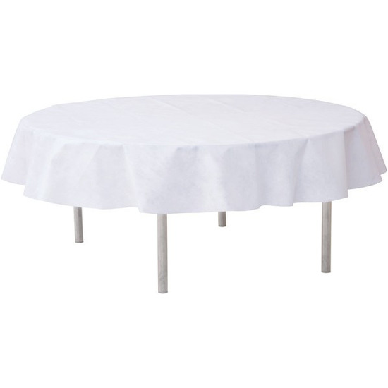 Wit rond tafelkleed-tafellaken 180 cm non woven polypropyleen