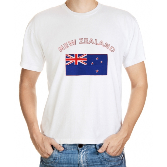 Wit t-shirt Nieuw Zeeland heren