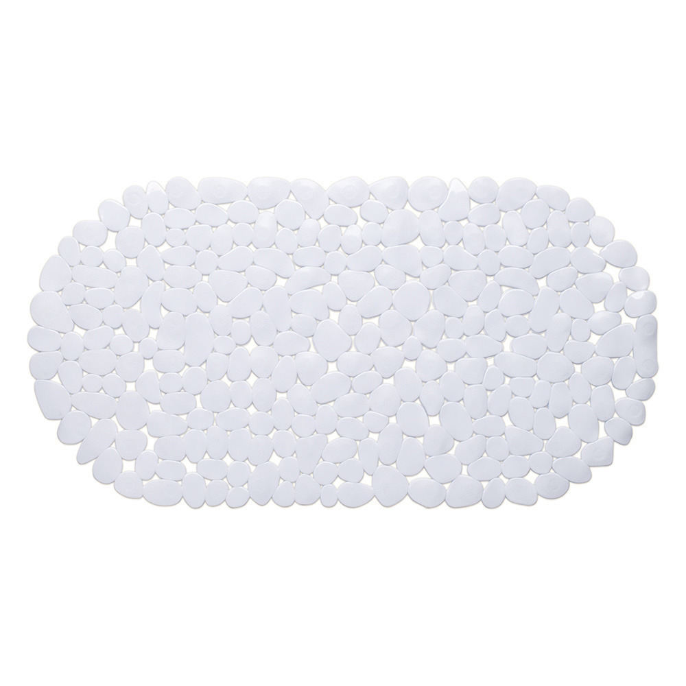 Witte anti-slip badmat 68 x 35 cm ovaal