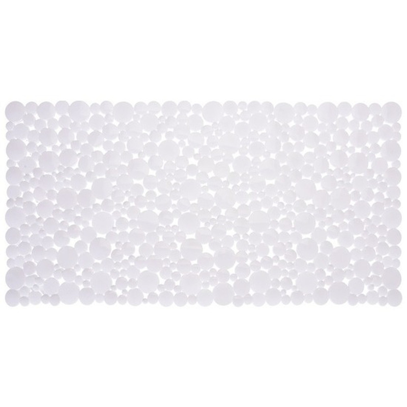 Witte antislip mat voor douchecabine druppelmotief 77x39 cm