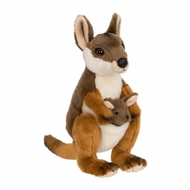 WNF pluche kangoeroe met baby knuffel 19 cm -