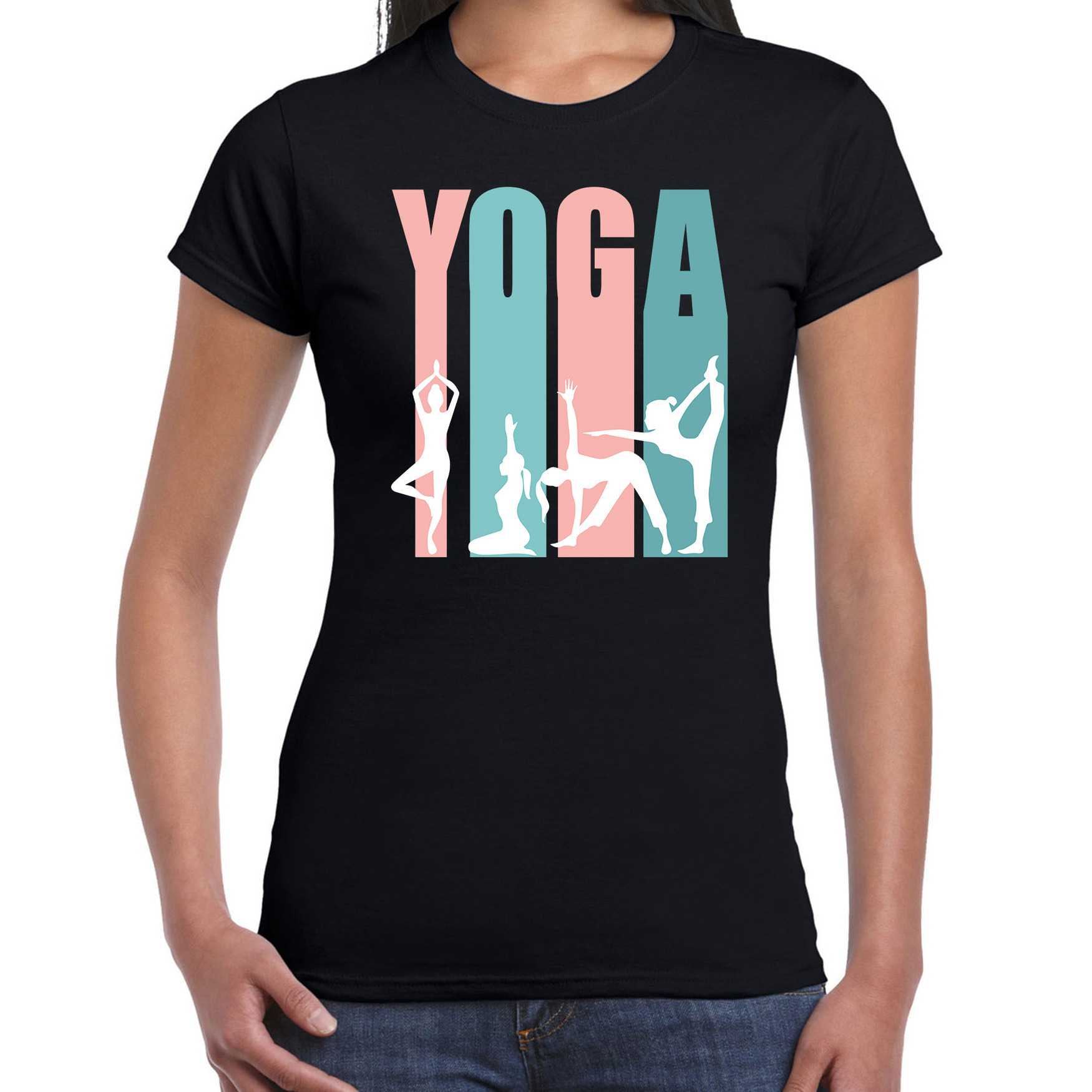 Yoga t-shirt zwart dames Sport-hobby shirt