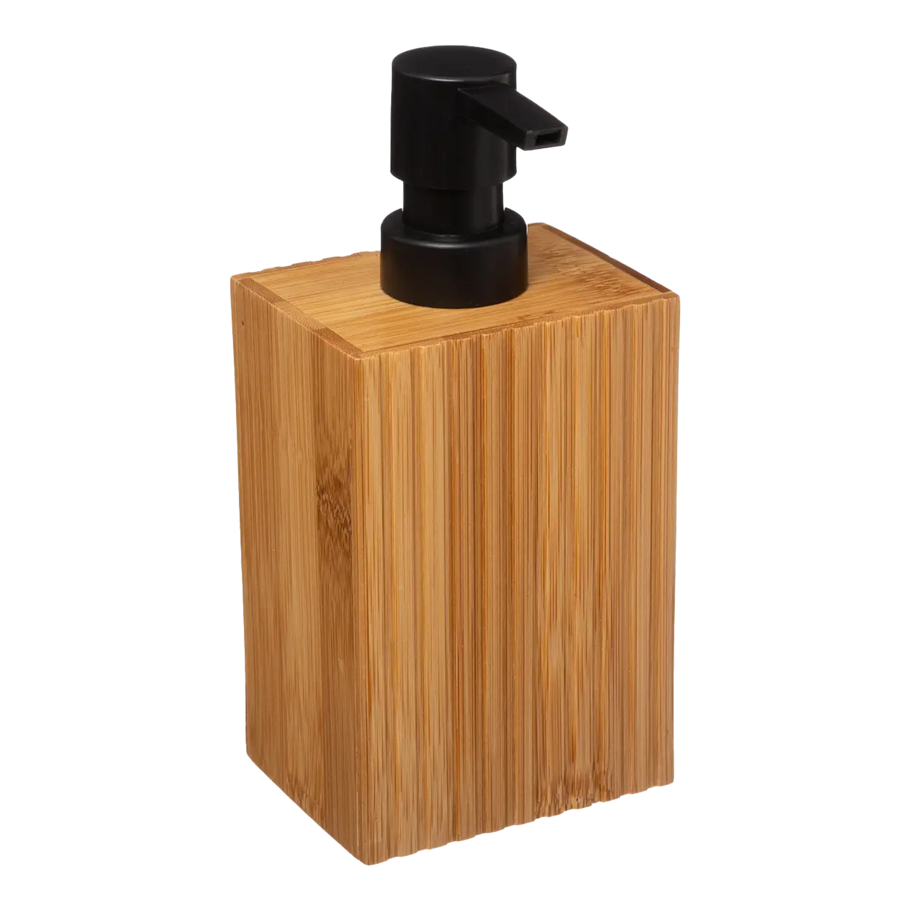 Zeeppompje-dispenser Bamboo Lotion lichtbruin-zwart 8 x 17 cm 280 ml hout