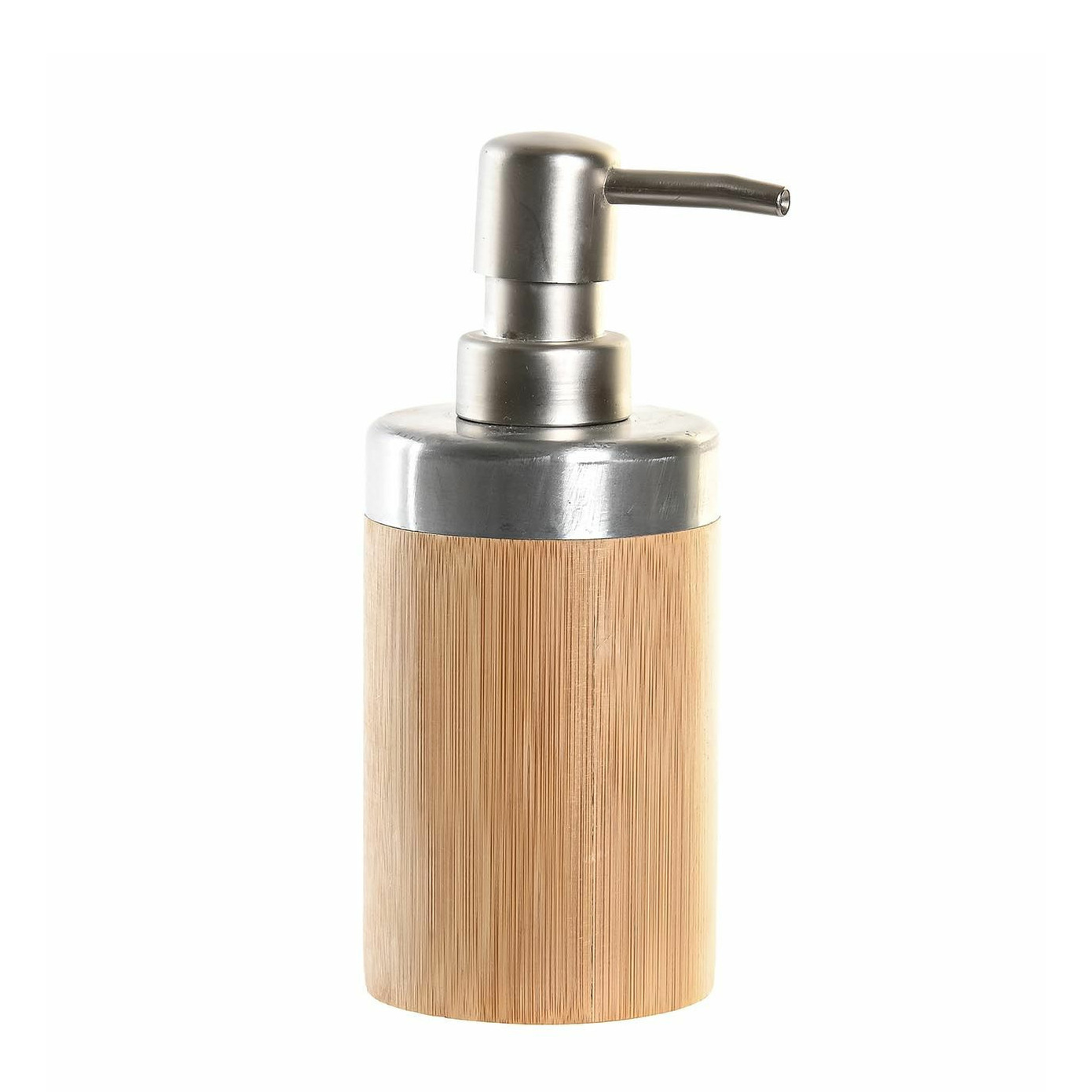 Zeeppompje-dispenser bruin bamboe hout 7 x 17 cm