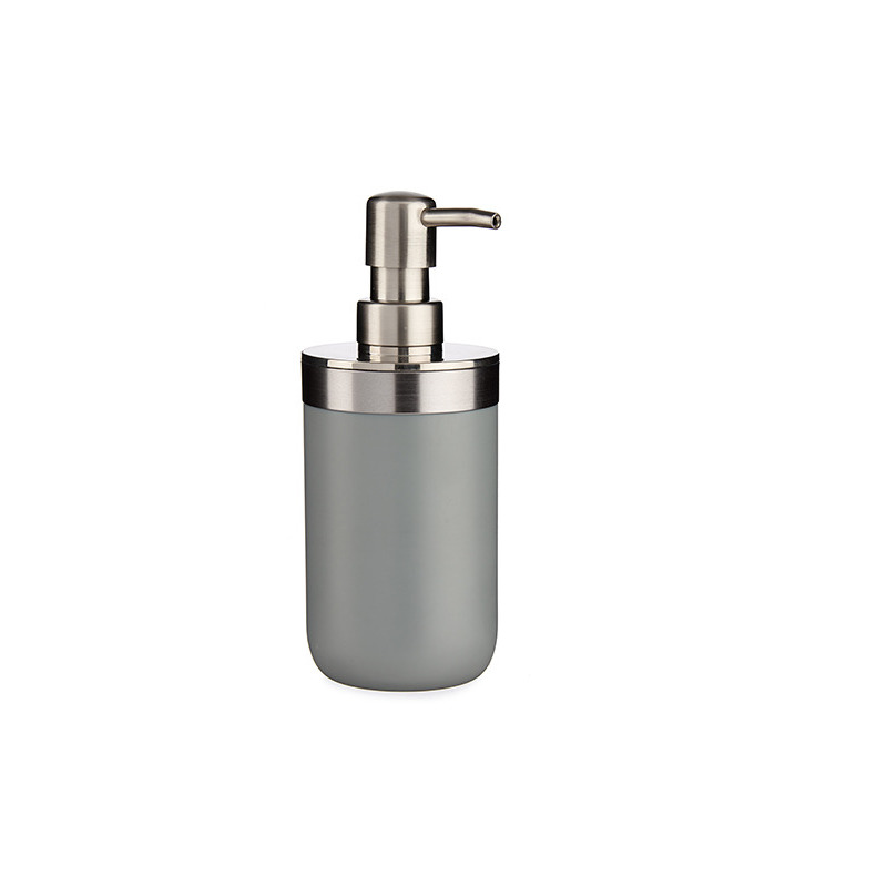 Zeeppompje-dispenser roestvrij metaal grijs-zilver 350 ml met formaat 9 x 8 x 17 cm