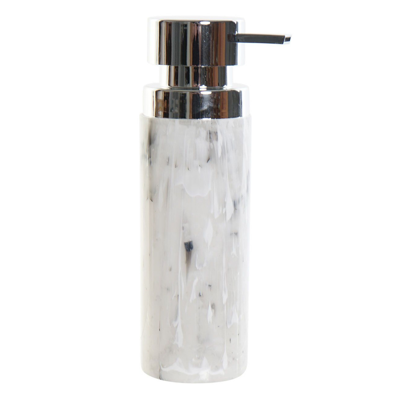 Zeeppompje-zeepdispenser marmer look wit polystone 400 ml