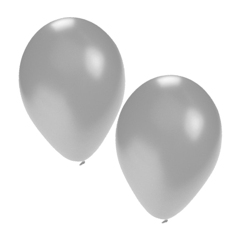 Zilveren ballonnen 100 stuks -