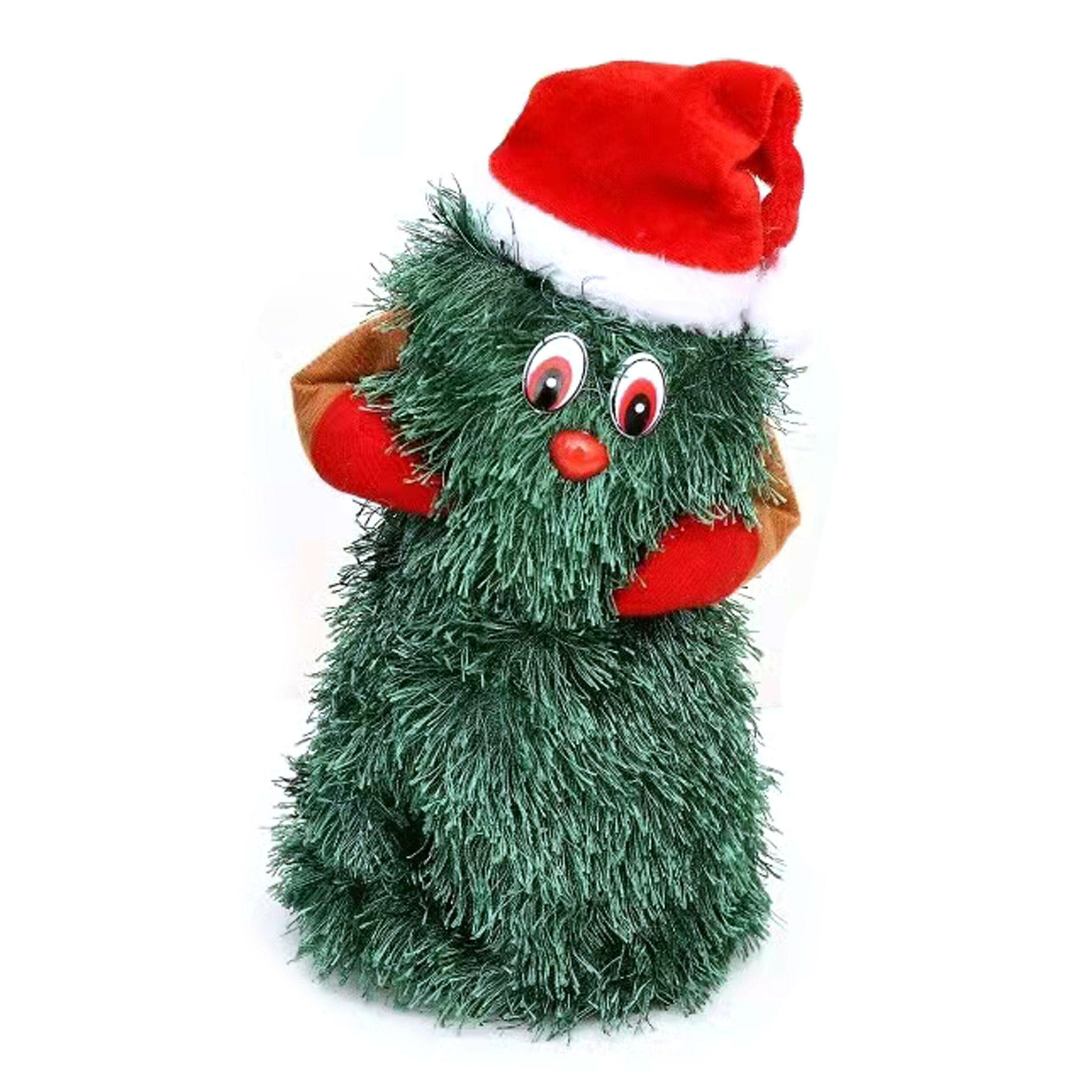 Zingende en dansende kerstboom kerst figuur groen H20 cm