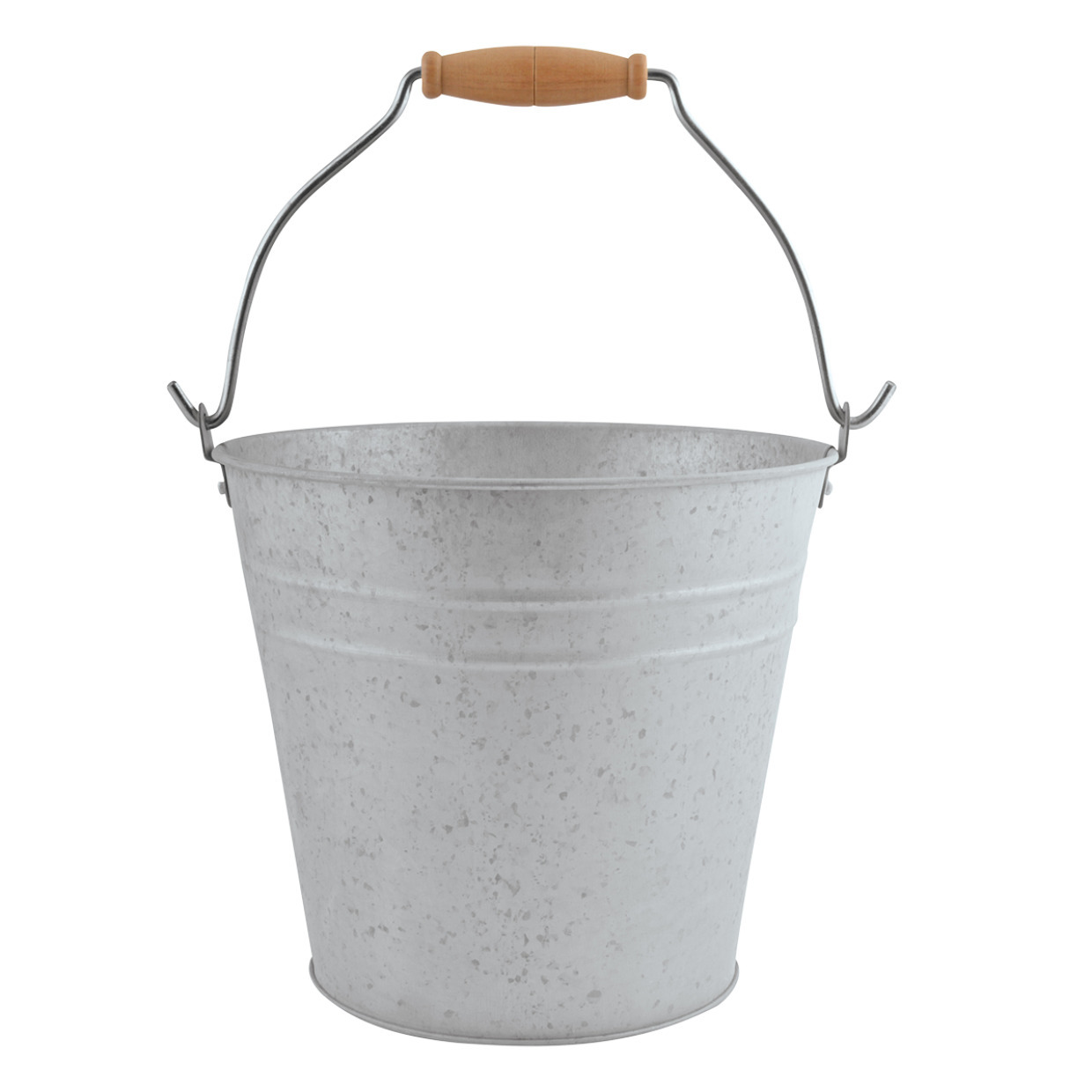 Zinken emmer/bloempot/plantenpot met handvat 5 liter -