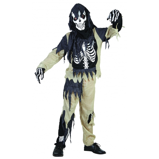 Zombie skelet pak voor kinderen