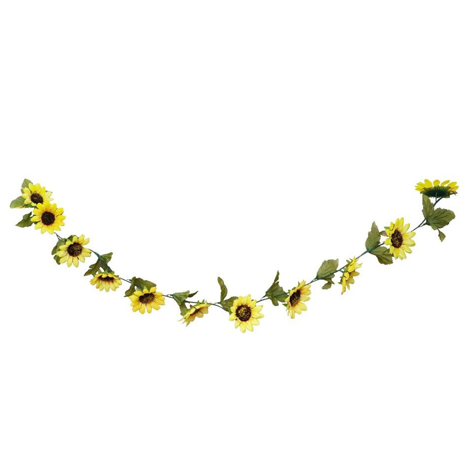 Zonnebloemen slinger kunstbloem geel 220 cm