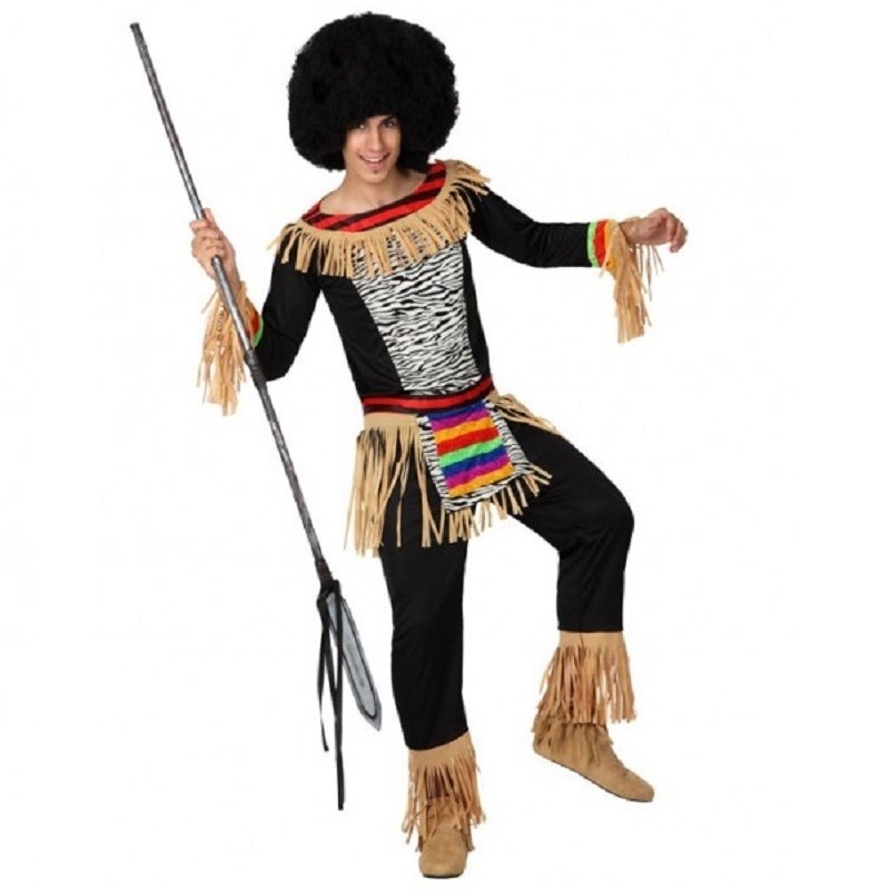 Zulu kostuum voor heren met zebra print