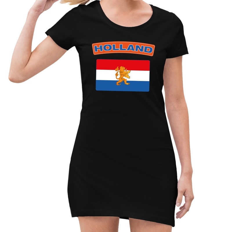 Zwart Holland met vlag jurk dames