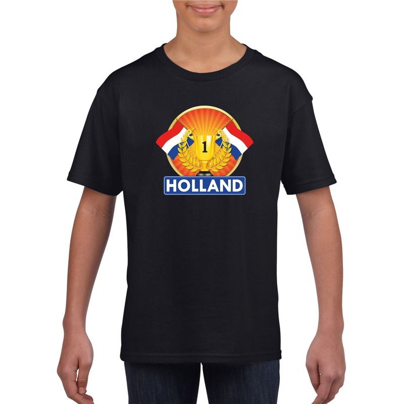Zwart Holland supporter kampioen shirt kinderen