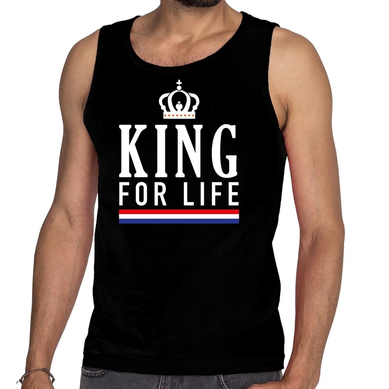 Zwart King for life tanktop-mouwloos shirt voor