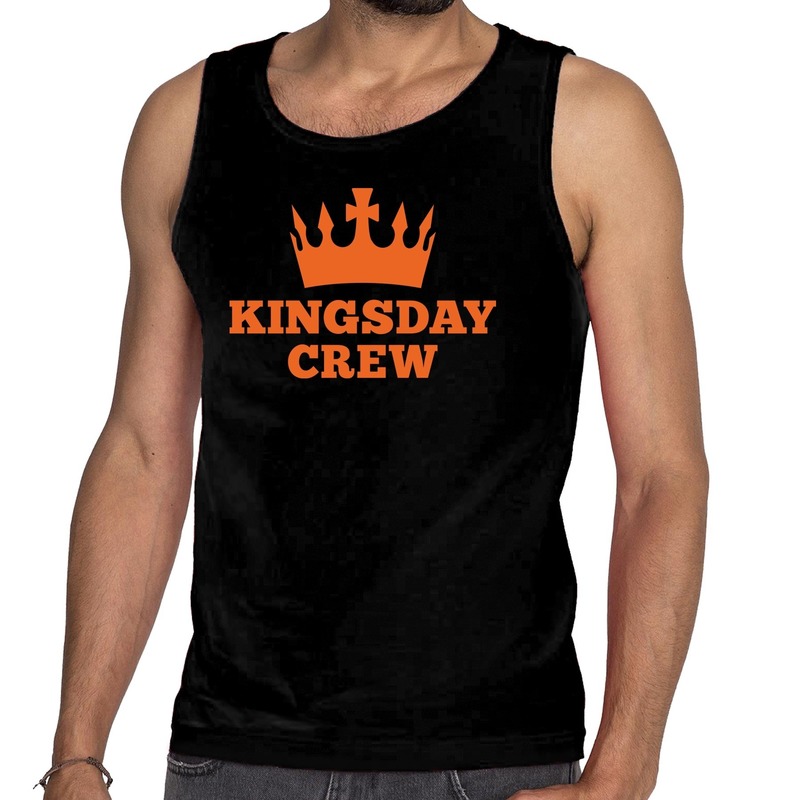 Zwart Kingsday crew tanktop-mouwloos shirt voor