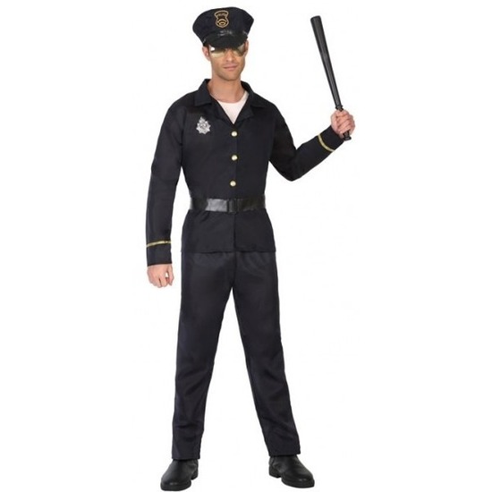 Zwart politie verkleed pak/kostuum voor volwassenen