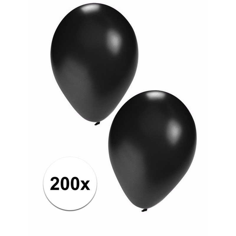 Zwarte ballonnen 200 stuks -