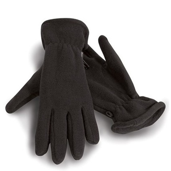 Zwarte warme fleece handschoenen voor volwassenen