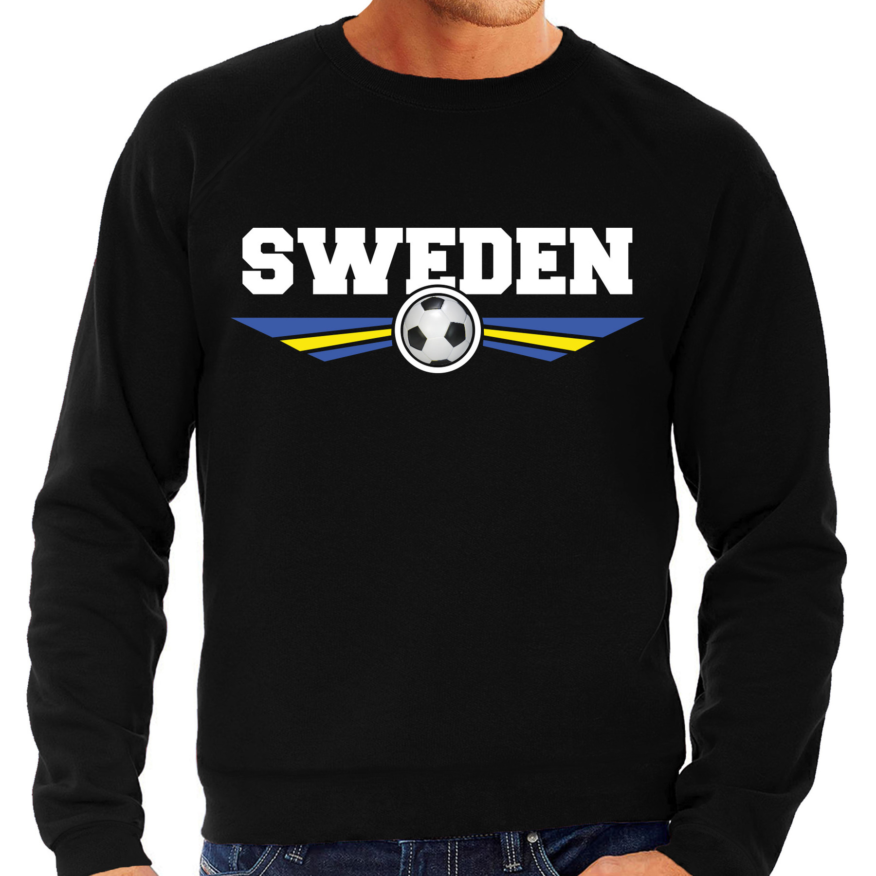 Zweden-Sweden landen-voetbal sweater zwart heren
