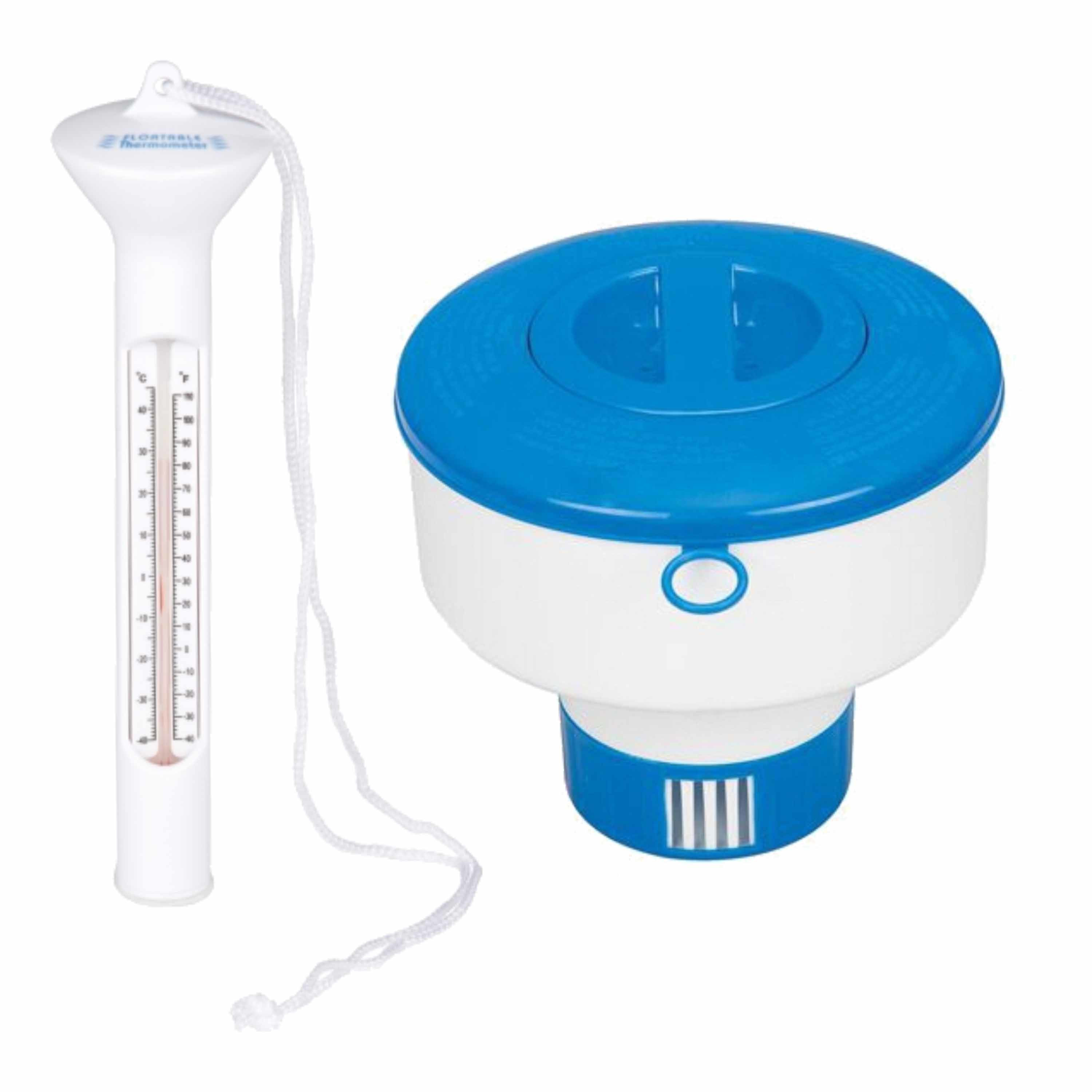 Zwembad chlorinator chloordrijver/chloorverdeler met thermometer voor kleine zwembaden -