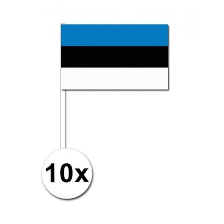 10 zwaaivlaggetjes Estland 12 x 24 cm