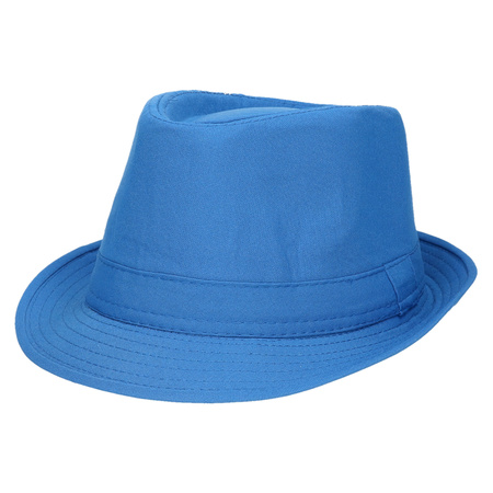 10x Blue trilby hat for adults