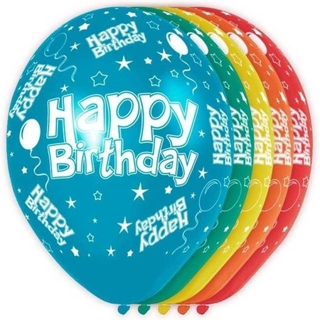 10x Happy Birthday party helium ballonnen 30 cm