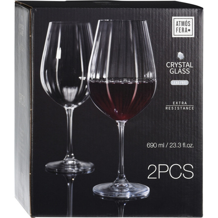 10x Rode wijnglazen 69 cl/690 ml van kristalglas