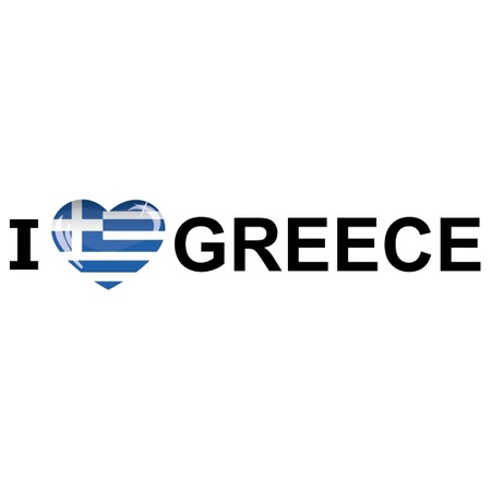 10x stuks I Love Greece vlaggen thema sticker 19 x 4 cm