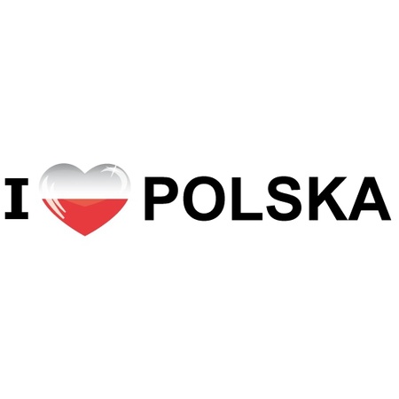 10x stuks I Love Polska/Polen vlaggen thema sticker 19 x 4 cm