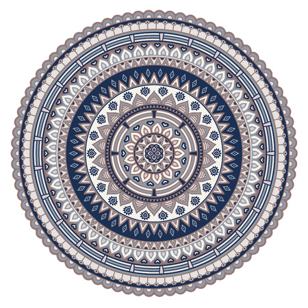 10x stuks Ibiza stijl ronde placemats van vinyl D38 cm blauw