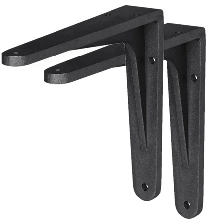 10x stuks plankdragers / planksteunen zwart gemoffeld aluminium 14 x 11,5 cm