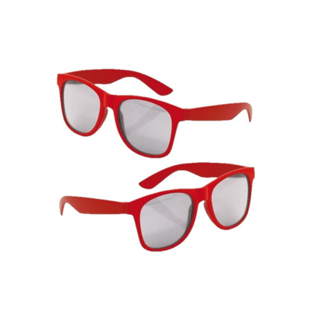 10x pieces red kids party- and sunglasses