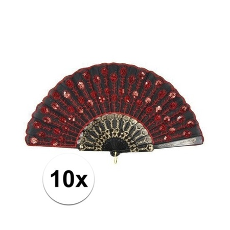 10x Spanish hand fan