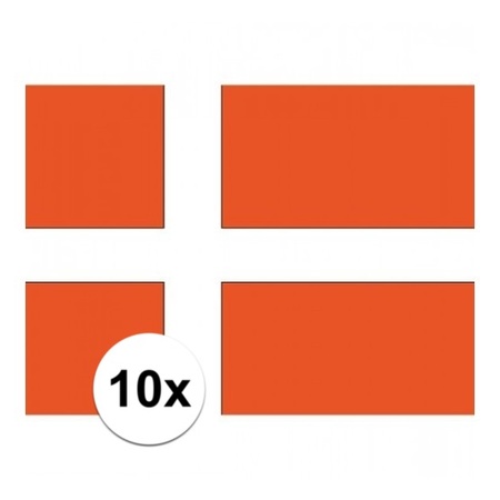 10x stuks Vlag Denemarken stickers