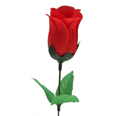 10x Voordelige rode roos kunstbloemen 28 cm