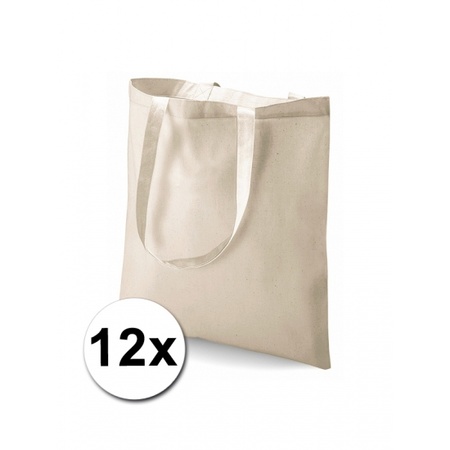 12 natural cotton bags