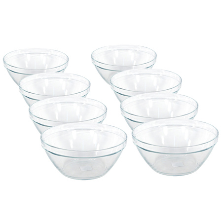 12x Glass snack bowls Pompei 14 cm/500 ml