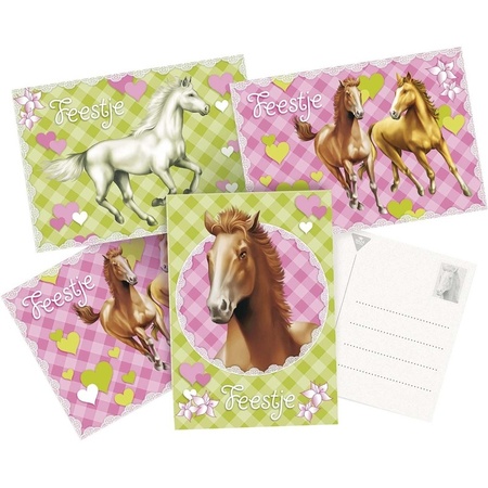 12x Horse theme party invitations/cards