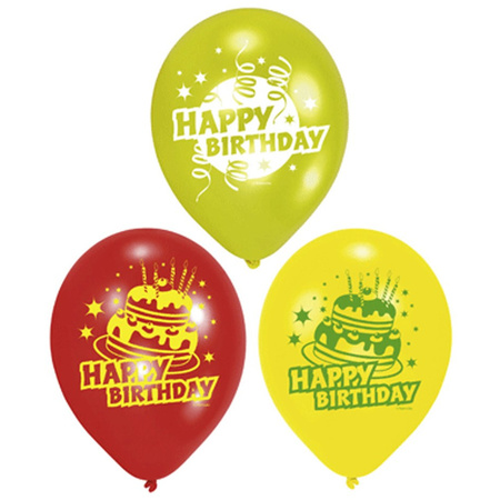 12x stuks Happy Birthday ballonnen 23 cm