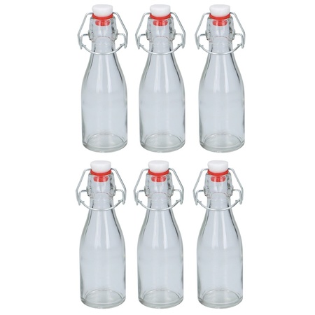 12x stuks kleine glazen flesjes met beugeldop 150 ml