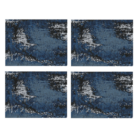 12x stuks luxe stijlvolle placemats van vinyl 40 x 30 cm blauw/wit